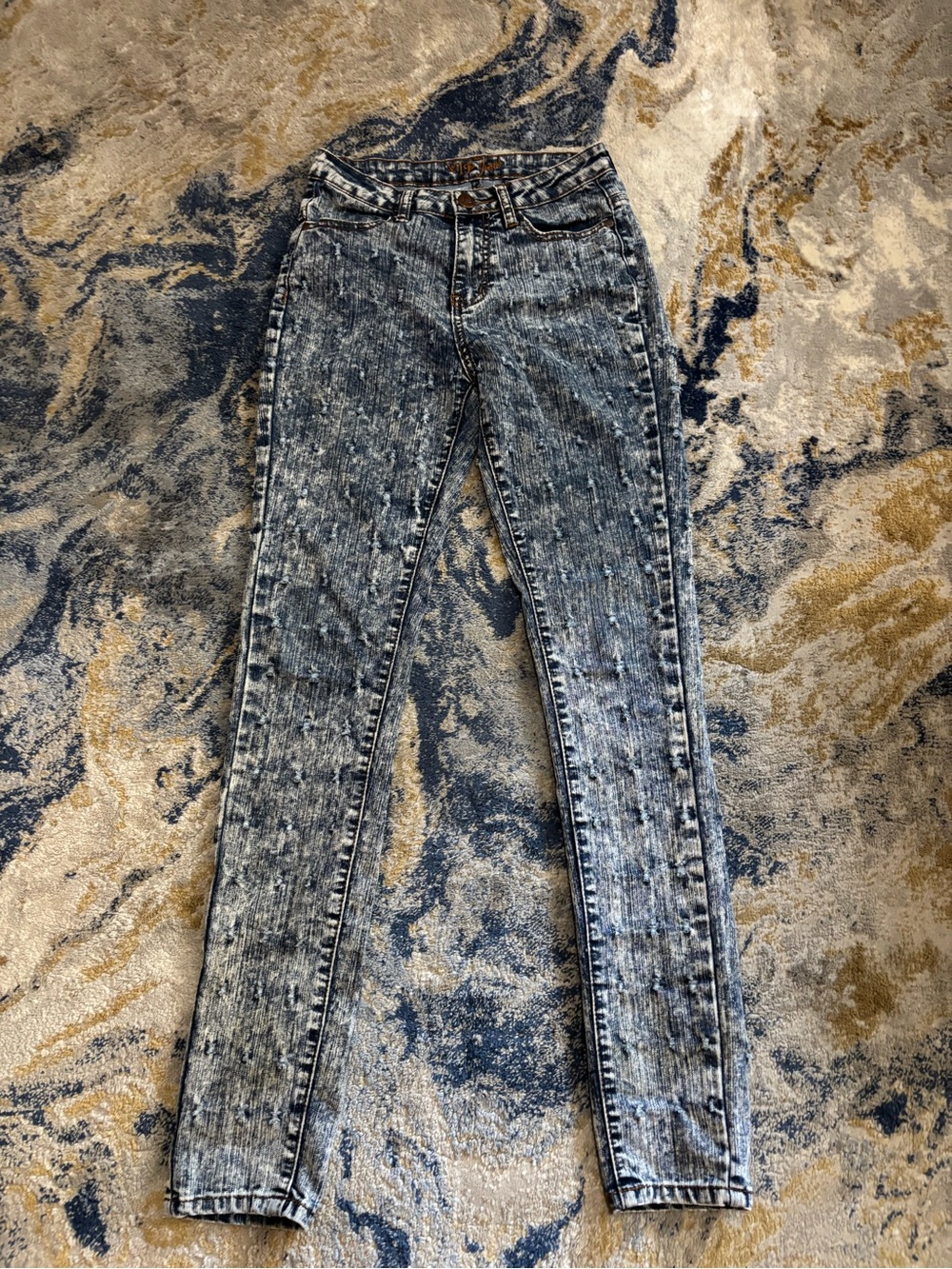 VIP Black Acid-Wash Skinny Jeans